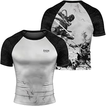 Ninja Slim Fit Moisture Wicking Short Sleeve Compression Rashguard for MMA BJJ Grappling Jiu Jitsu MMA