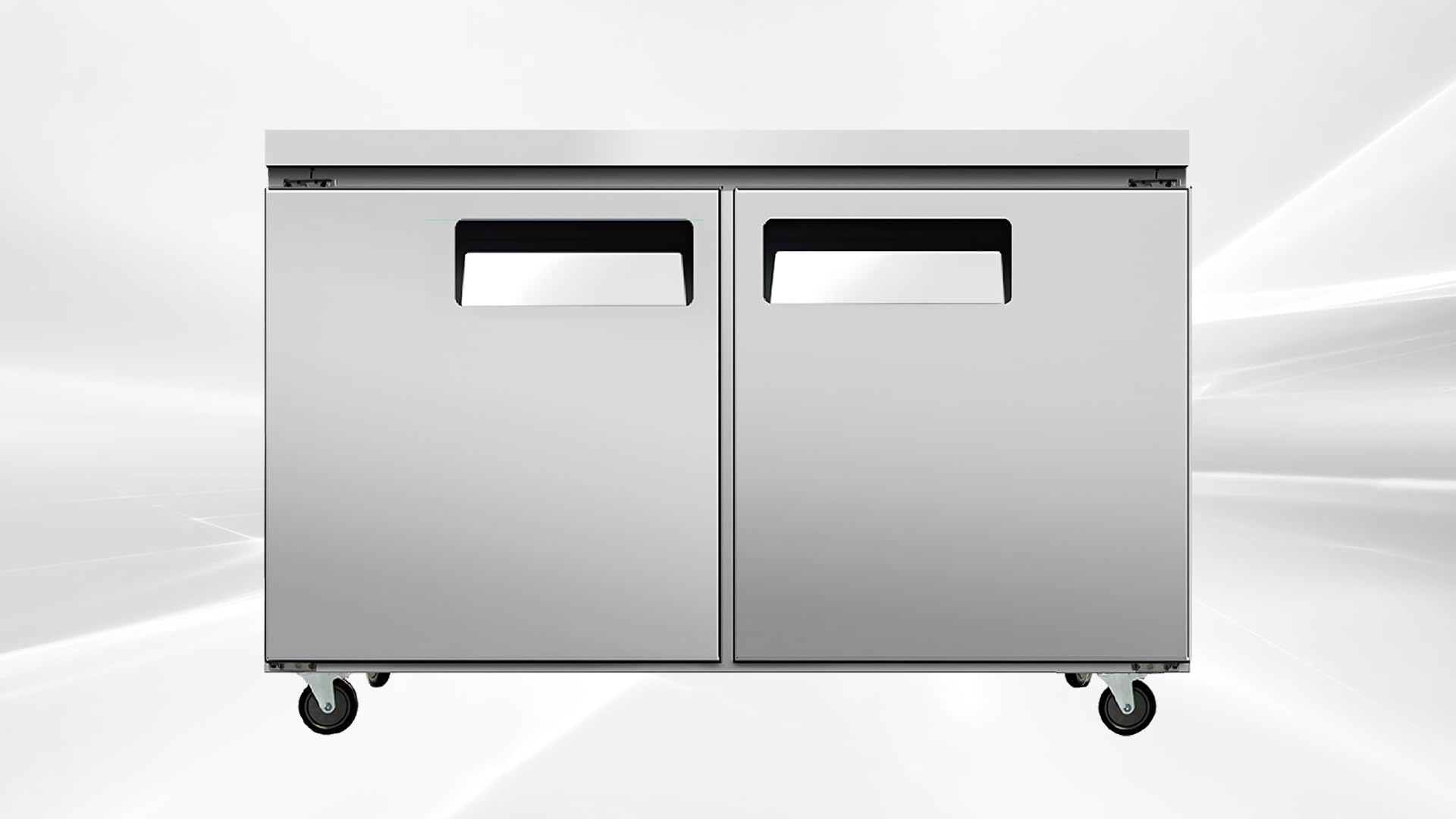 Elite Kitchen Supply Commercial Undercounter Refrigerator, 12.96 Cu Ft, 2 Solid Doors, Stainless Steel, 48.4x30.1x35.8 Inches AUR-12376 ETL | Fridge.com