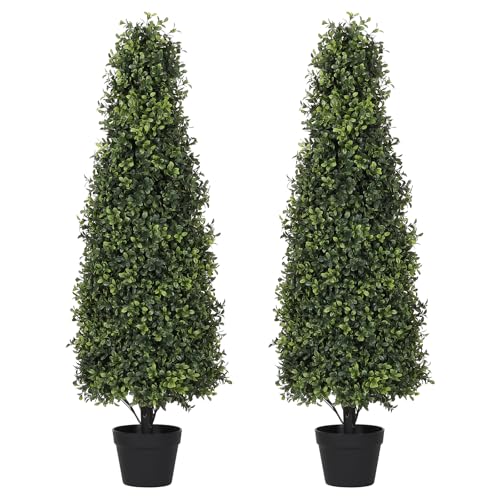 4ft Boxwood Topiary Trees (2-Pack) – UV Outdoor Faux Plants