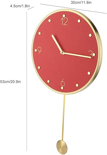 Miniatura 6 de Reloj de pared de péndulo moderno, reloj de pared grande para sala de estar, funciona con pilas, relojes de péndulo silenciosos para decoración de