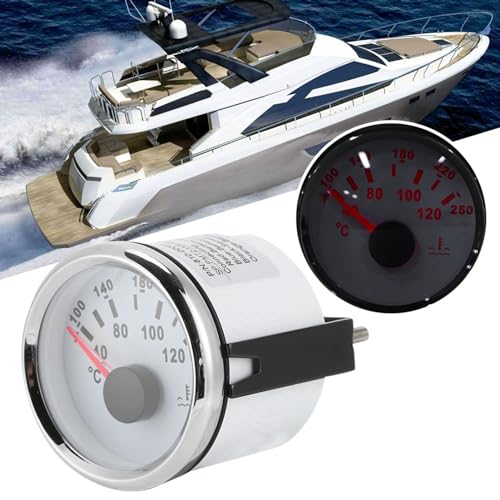 Indicador de temperatura agua motor marino acero inoxidable impermeable 52mm yates 2