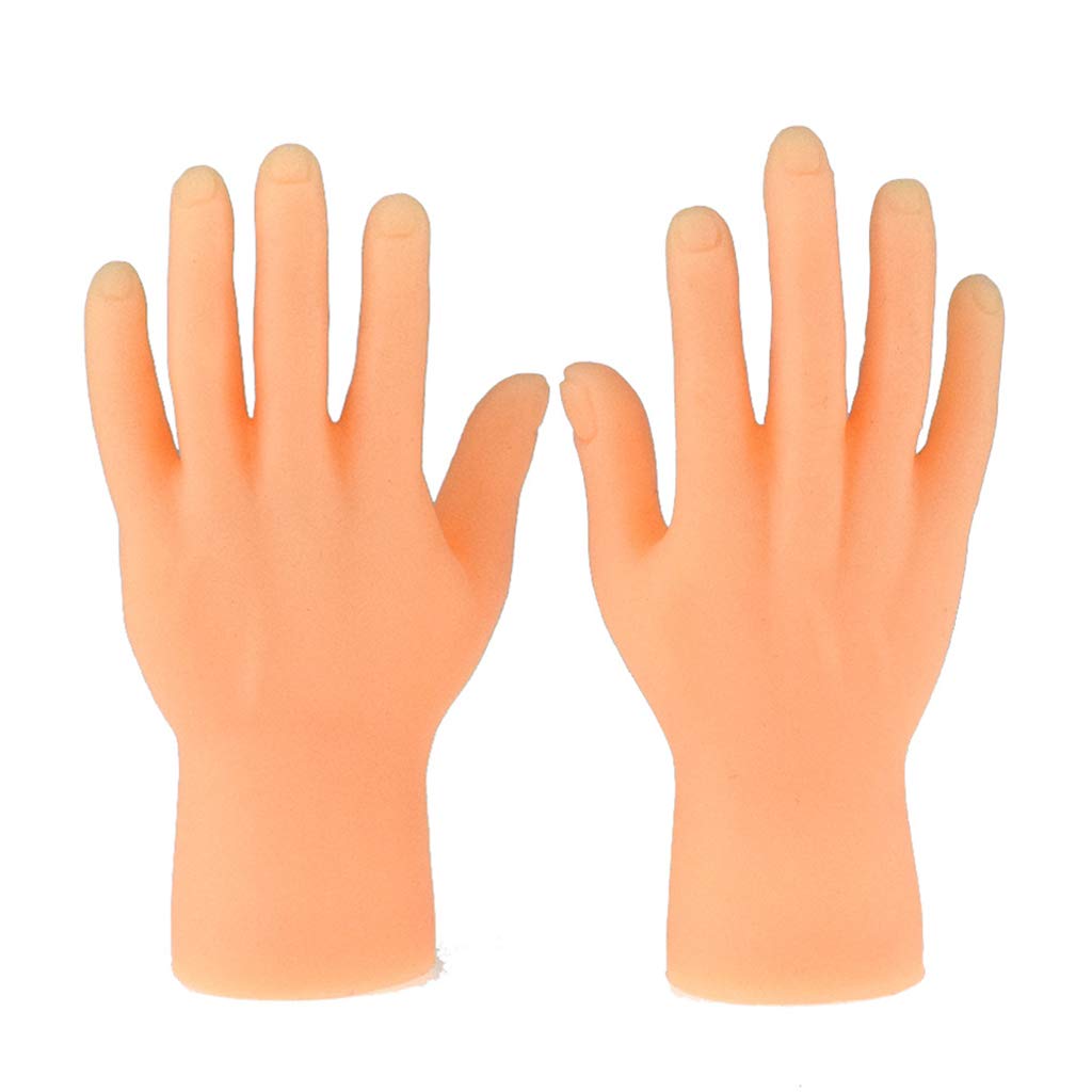 angwang 1 Pair Soft Vinyl Mini Finger Feet Puppets Tiny Left Right Hand Costume for Game Party Halloween