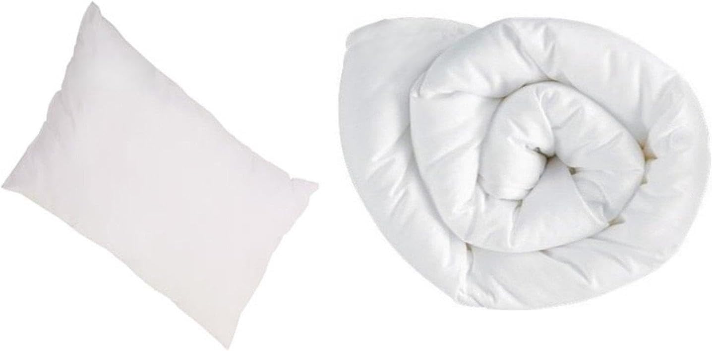 Double Stitched Cozy Cot Bed Duvet - Anti-Allergy Filling- Soft Touch Cot Bed Pillows, Breathable Polycotton, Ultra Snuggle Microfibre Quilt