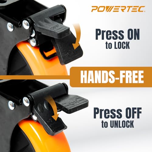Image of POWERTEC 6 Inch Swivel Caster Wheels Set of 4 with Dual Locking Brake - 1390 lbs Loads Heavy Duty Industrial Grade - Ideal for Heavy Equipment, Automotive Workshop, Cart, Dolly and Workbench (17216)