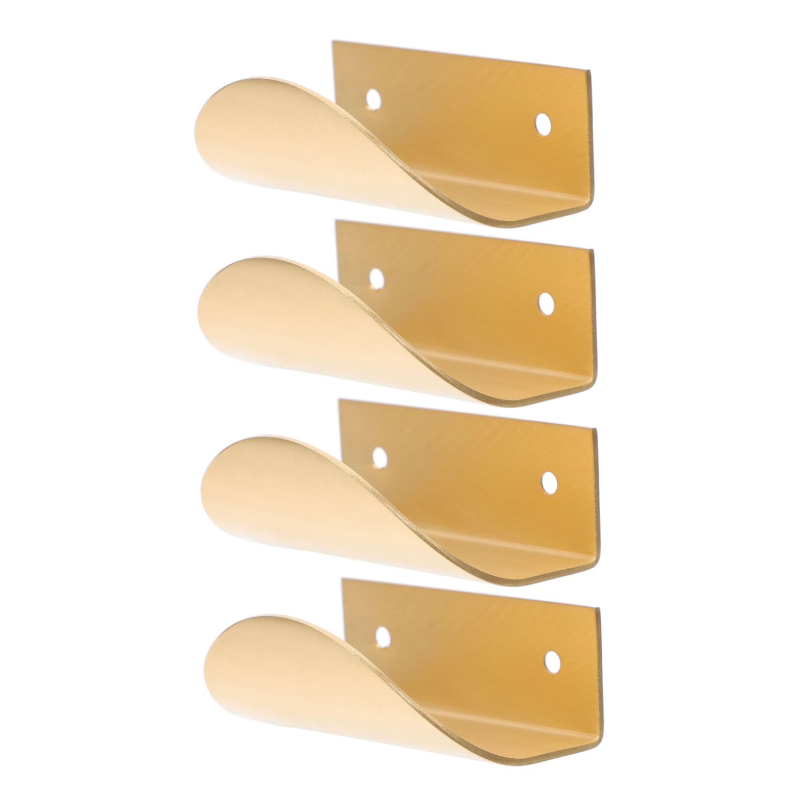 Veemoon Gold Edge Pulls Simple Gold Drawer Handles Cabinets Finger Tab Pull Brass European Furniture Handles for Drawer Cabinet