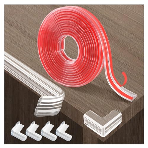 コーナーガード 透明 コーナークッション 角 ガード ハニカム構造 5M+4個L型ガード テーブルコーナー用 転倒防止 P-V-C 幼稚園 学校 保育園 家具 階段