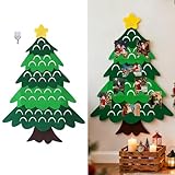 39"X 27" Christmas Tree Card Holder Wall Mount Xmas Wall Hanging Photo Greeting Card Holder Picture Display Holder Organizer Reusable Indoor Home Festival Decorations Window Door Wall DΓ©cor