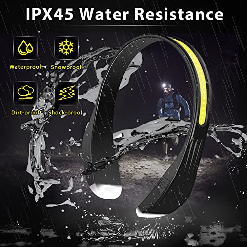 Wsiiroon Led Headlamp Rechargeable 2 Pack - 230° Wide Beam Head Lamp For Forehead Neck With 4 Light Modes, Waterproof Super Bright Cob Head Light Flashlight For Camping Running Hiking Hardhat Reading #TOP5