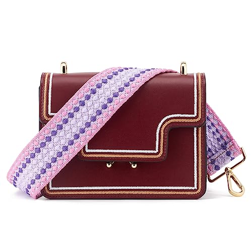 Image of Wide Shoulder Strap Adjustable Replacement Belt Guitar Style Crossbody Bag Handbag Strap Multicolor Canvas Straps(Wide:2in)(Color34)