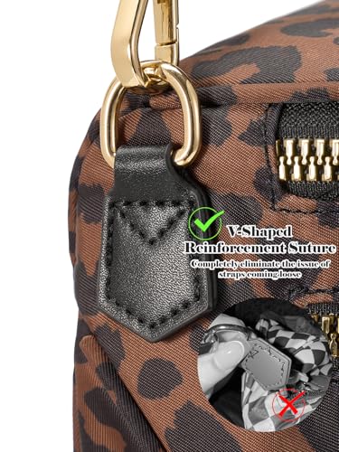 Image of Pure Colour Crossbody Bag Bum Bag for Women,Spacious Purse Fanny Packs Belt Bag,Oversized Bum Bag (Black Brown Leopard Print Bum Bag)