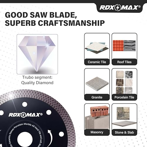 RDXMAX ® 125mm Diamond Cutting Discs for Angle Grinder, Super Thin Fast, Clean Cut on Porcelain, Granite, Marble, Concrete - Image 2