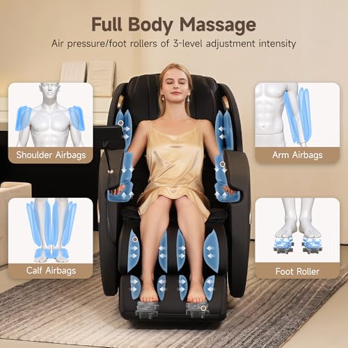 Real Relax 2026 Massage Chair Full Body,Zero Gravity Upgraded SL-Track Massage Recliner with 8 Auto...