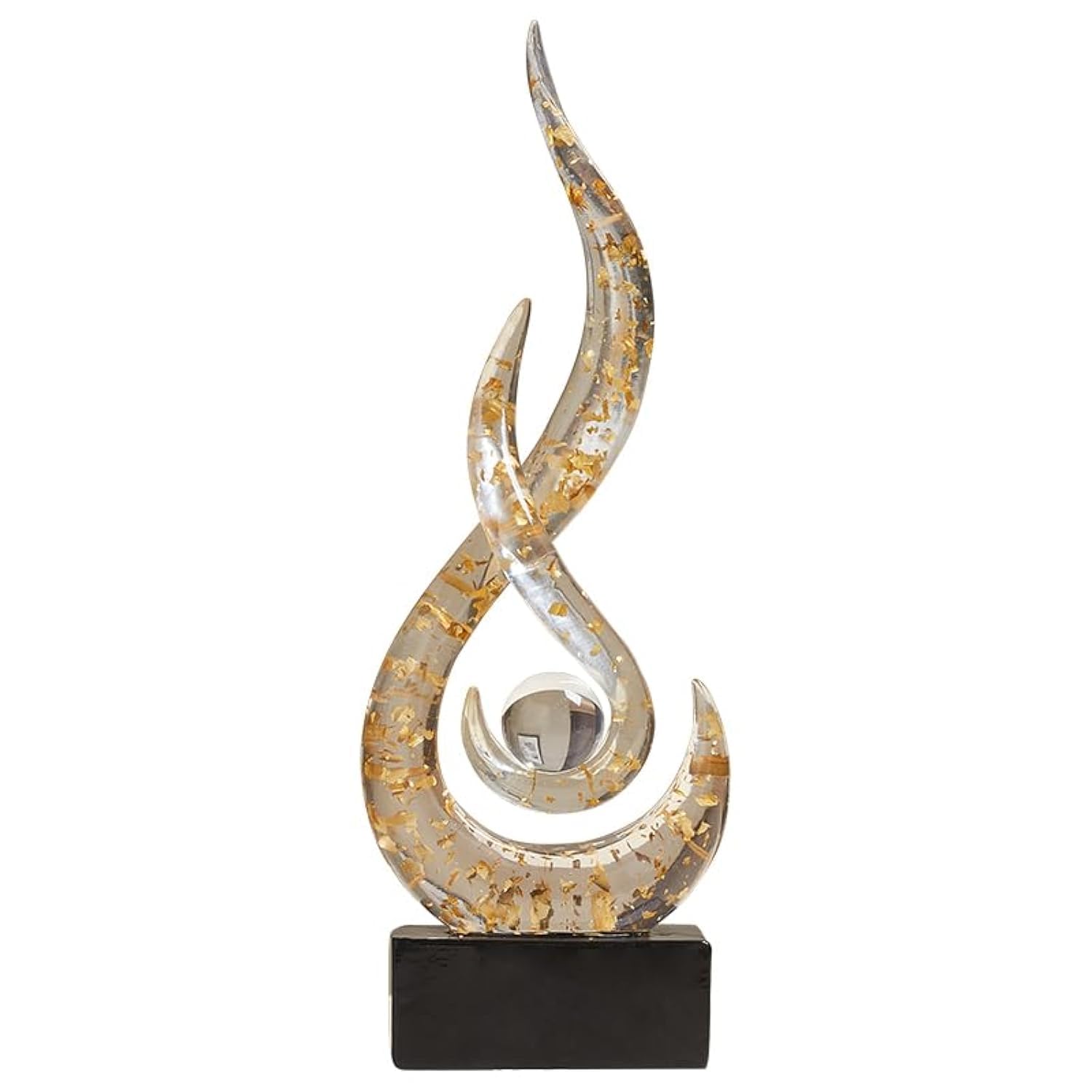 Decorazione da tavolo moderna in arte astratta, statua di fiamma in resina, decorazione moderna in oro, centrotavola per soggiorno, ottima idea regalo, decorazione per la casa, oggetti da
