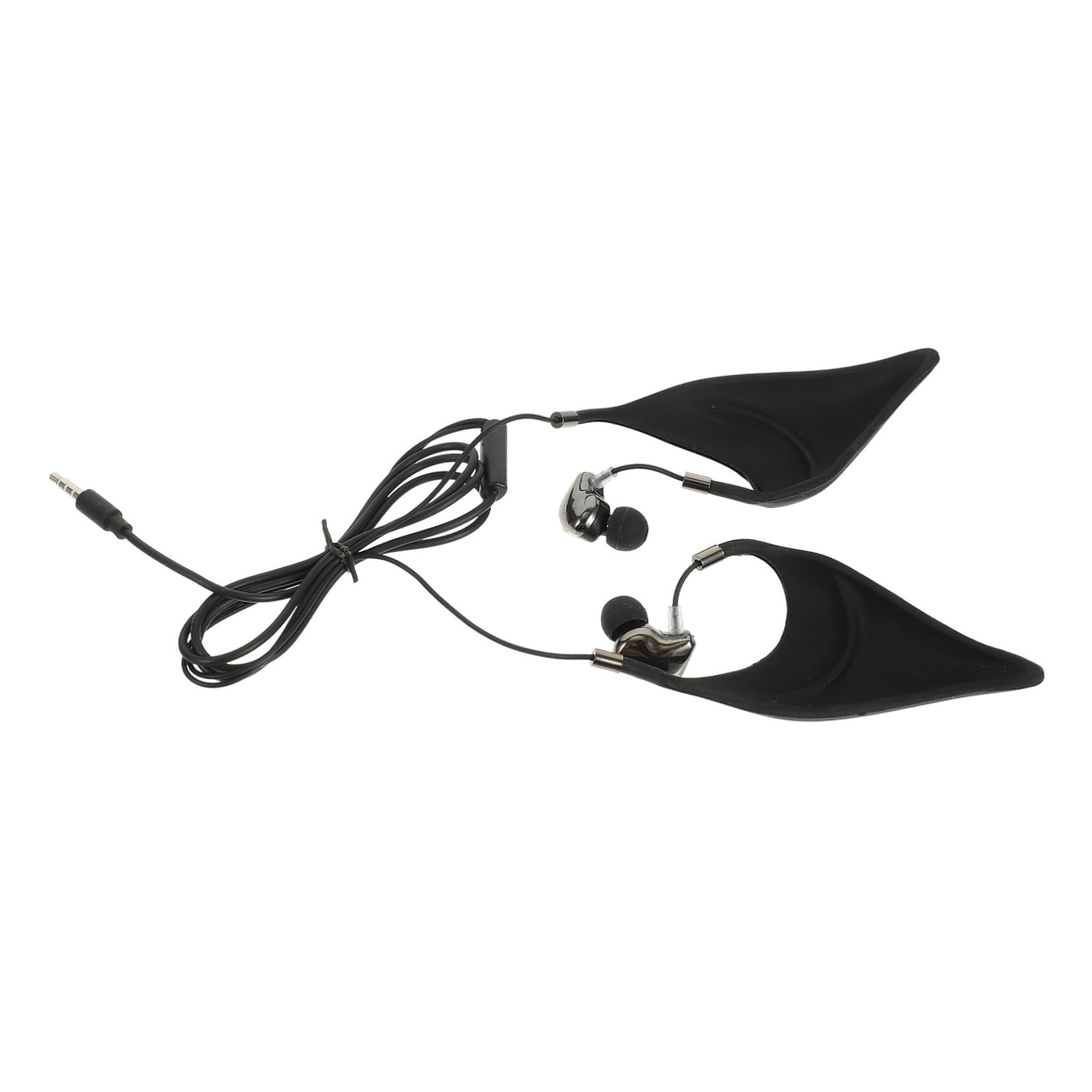 Angoily Wired Elf Ear Earbuds with Microphone Volume in Ear Earphone for Online Courses Calls Chat Centers Business