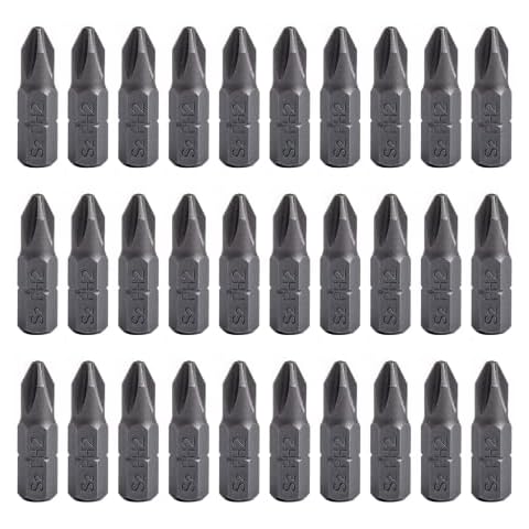 VESTTIO Phillips #2 PH2 Screwdriver Bits Set Drywall Insert Bits 30PCS 1 Inch/25 mm Length 1/4 Inch Hex Shank S2 Alloy Steel for Screwdriver Drill Driver with Storage Case Cover