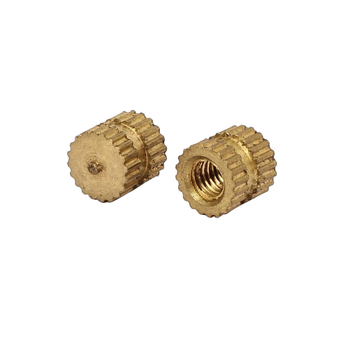Tool Parts and Accessories M3 X 5mm 5.3mm OD Brass Threaded Insert Embedment Knurled Thumb Nut 100PCS (#CN-140824-07111)