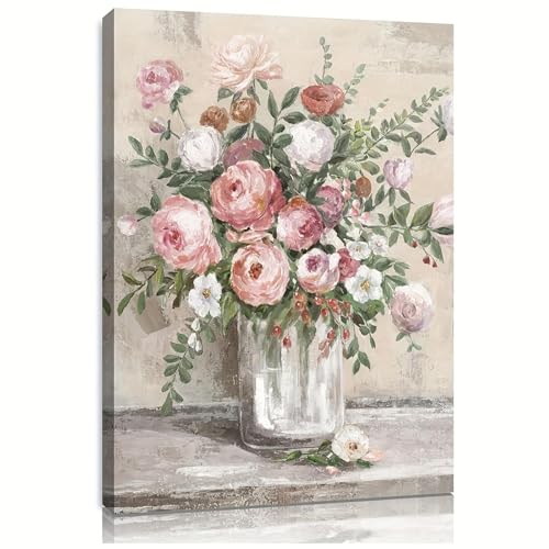 Impression d'art mural de fleurs en bouteilles avec cadre intérieur