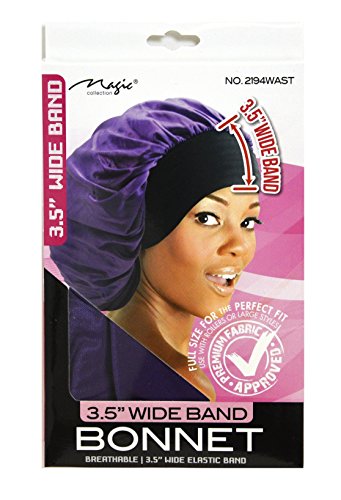 Magic Collection 3.5 Inch Wide Band Bonnet Elastic Band Purple
