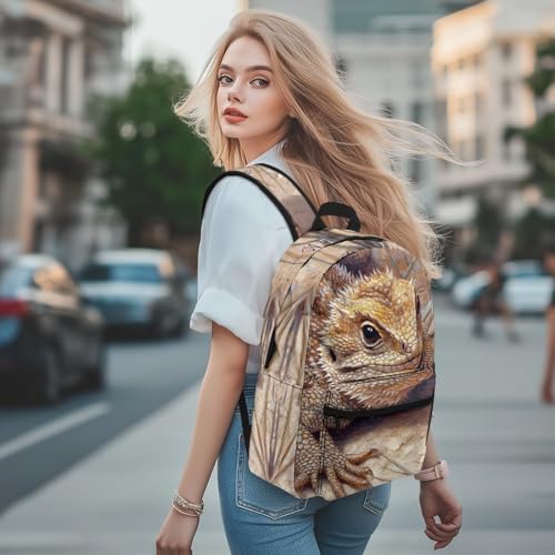 Cumagical Bearded Dragon Rock Print Spacious Kids Backpack with Reinforced Handles for School Supplies3