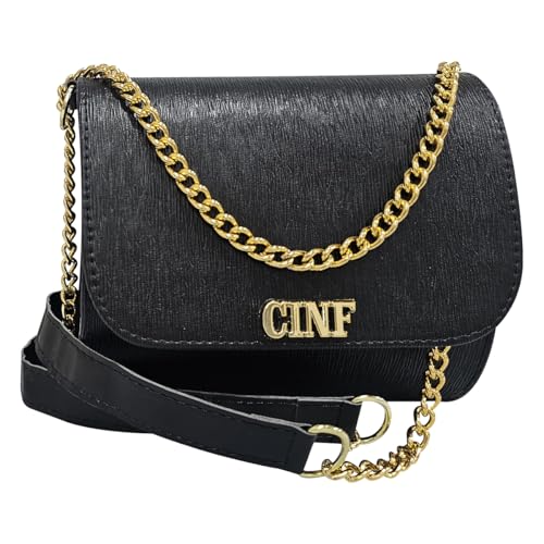 Bolsa Feminina Pequena De Lado E Transversal Tira Colo Corrente (Preta)
