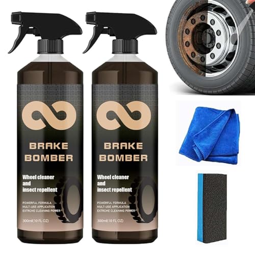 Brake Bomber Wheel Cleaner,Car Wheel Cleaner Spray,Stealth Garage Brake Bomber,Rim Cleaner & Brake Dust Remover,Non-Acid Wheel Cleaner,Safe for Use on Wheels,for Cleaning Wheels and Tires (300ml)