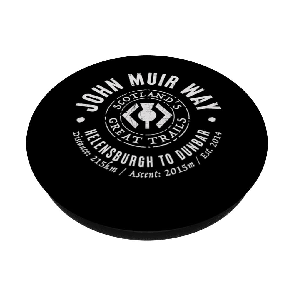 John Muir Way Scotland Great Hikes PopSockets Adhesive PopGrip, Black - Image 2