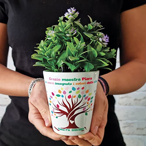 Vaso per fiori regalo per la maestra Albero della vita Vasetto personalizzato con classe e i nomi dei bambini