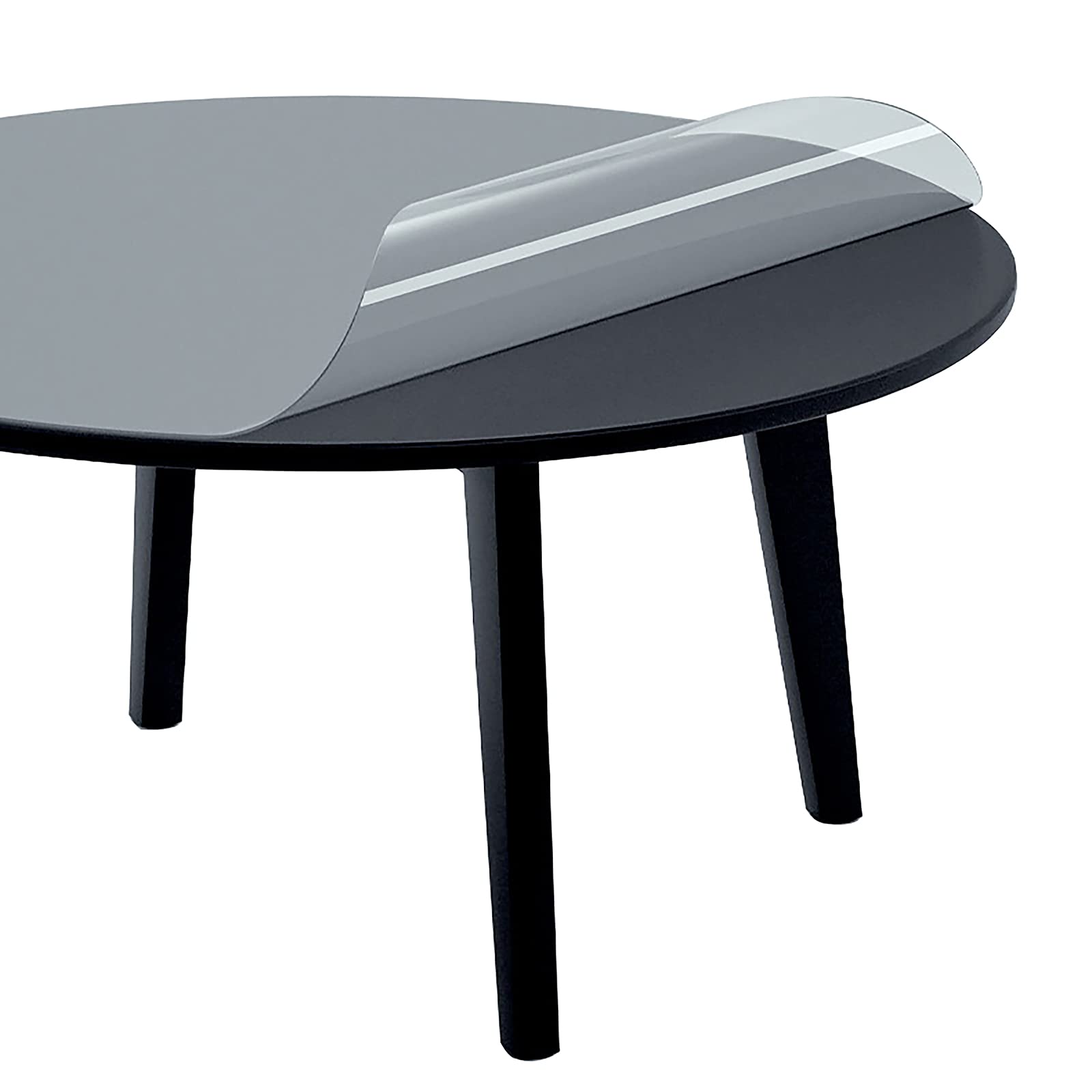QBYRSSS Transparent Table Cover Protector Transparent Round Tablecloth ProtectorWaterproof 1.5mm Thick Easy to Clean Customizable 65in Diameter for Dining Table & Office Desk Durable Table Cover.