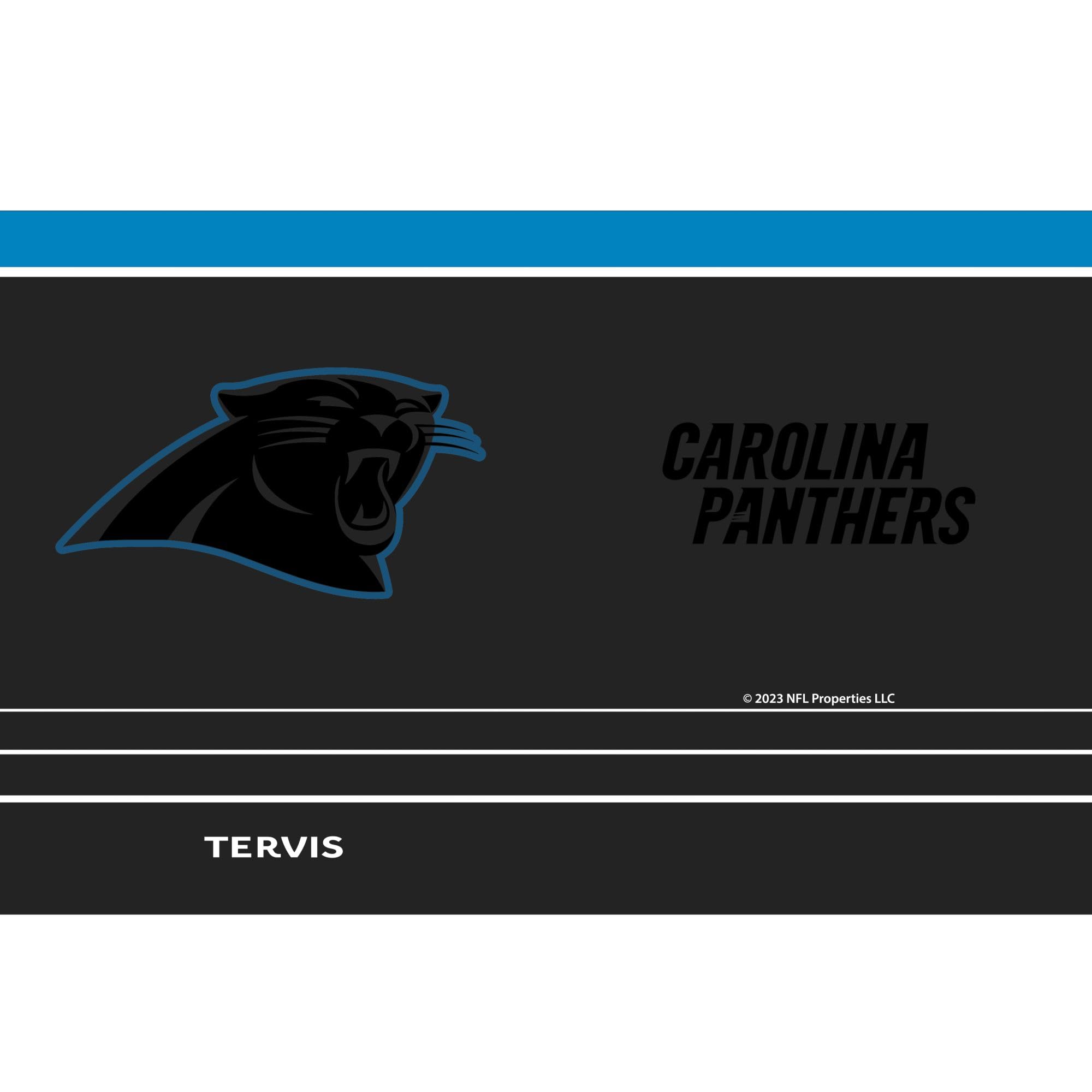 Tervis Traveler NFL Carolina Panthers - Night Game Triple Walled Insulated Tumbler Travel Cup Keeps Drinks Cold & Hot, 30oz, Stainless Steel