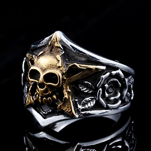 Image of Genuine Stainless Steel Ring Jewelry for Men Fashion Punk Biker Skull Rings