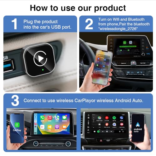 ABEAUROOSE Wireless CarPlay Adapter, Wired to Wireless for CarPlay, Mini USB Design Car Play Adapter, Plug and Play, Stable Connection - image 4