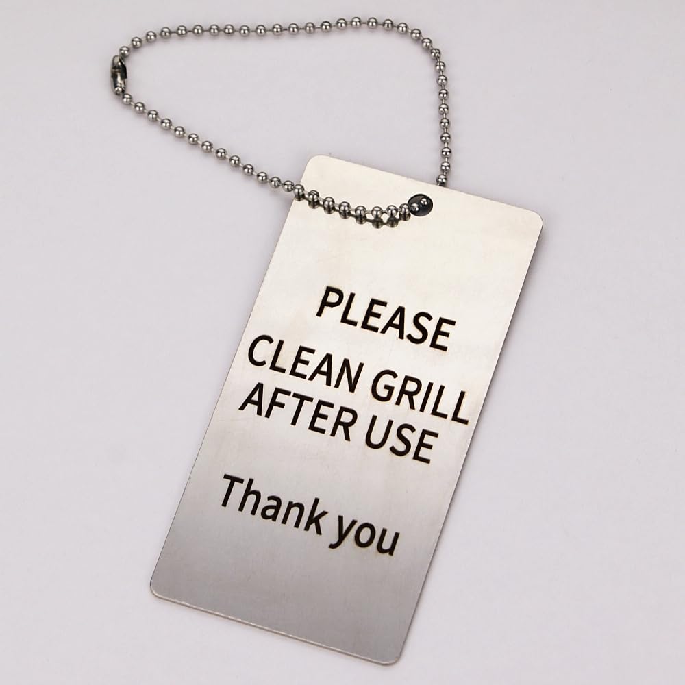 Please clean grill after use sign BBQ cleaning signs great for Airbnb house hosts 2024newest (Hanging)