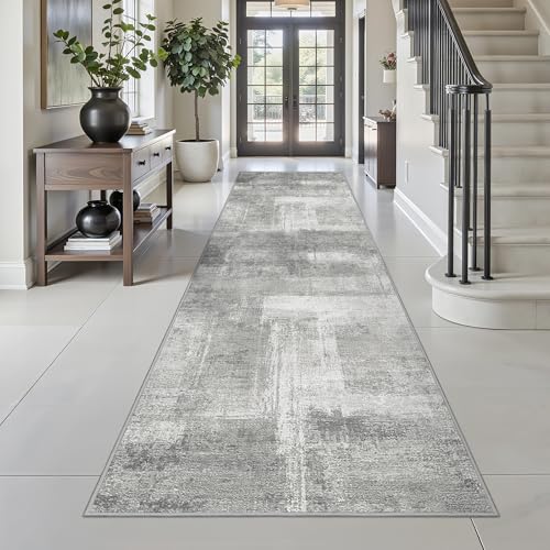 zesthome Long Hallway Runner Rugs - Washable Rug 2x10, Stain Resistant Soft Kitchen Runner, Anti Slip Backing Abstract Runner Rugs for Entrance, Bedroom, Living Room, Laundry, Stair