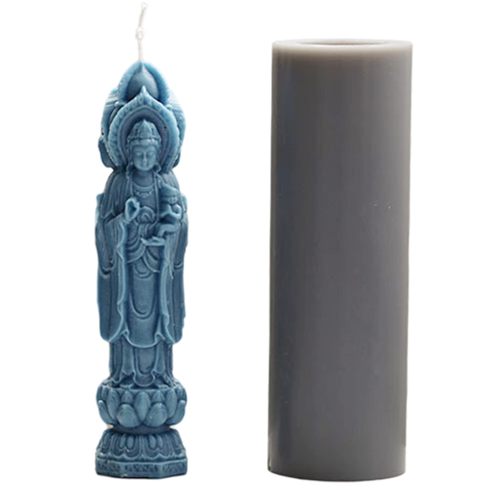 FUFRE Moule à bougie en silicone - Bouddha - Fait main - Aromathérapie - Forme de bougie - Pour travaux manuels, décoration, fondant, bougies parfumées, cire de soja, plâtre (A)