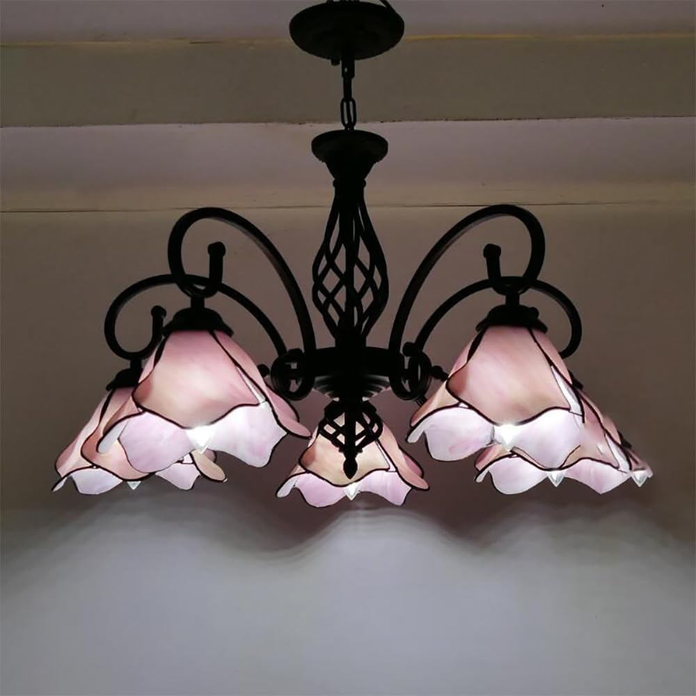 FZQSXAZU American Retro Chandelier LED Mediterranean Sea Creative Cafe Living Room Restaurant Bedroom Villa Hotel Pendant Lights+ (A 5 Lights)