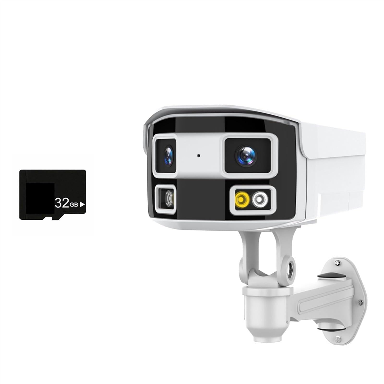 CVFRDD 8MP 180° Dual Lens IP Camera 2K 4MP POE Panoramic Security Camera 4K Human Detection Bullet Camera Outdoor Surveillance NVR(4MP POE With 32G)