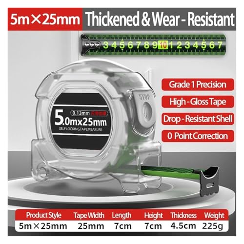 Cinta métrica fluorescente portátil Self-Locking 5M 25mm miniatura 2