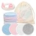 Produktbild CINVEED 22 Stück Abschminkpads Waschbare Wattepads Wiederverwendbare Make Up Entferner Pads Bambusfasern Abschminktücher mit Wäschesack Gesichtswasch Haarband für Frauen Gesichtsreinigung