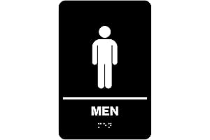 Mens Restroom Sign for Bathroom ADA Compliant, Easily Sticks on Walls with Double-Sided Tape