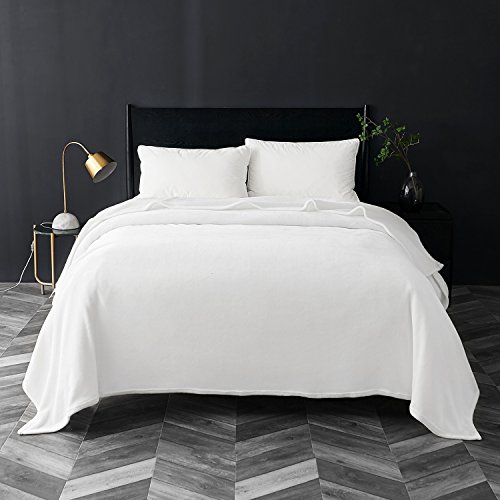 Image of Bedsure GentleSoft Fleece Blankets King Size White - Bed Blanket Soft Lightweight Plush Cozy Fuzzy Luxury Microfiber, 108x90 inches