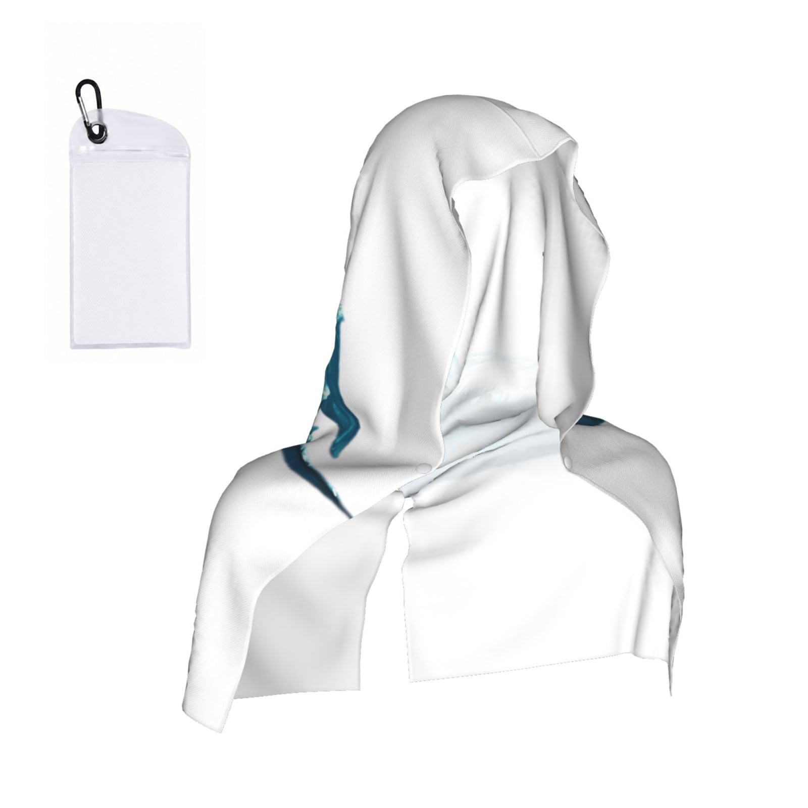 DUWAA Blue Shark Print Reusable Hoodie Cooling Neck Wrap, Hot Weather Outdoor Sports Workout Head Towel For Stay Chill