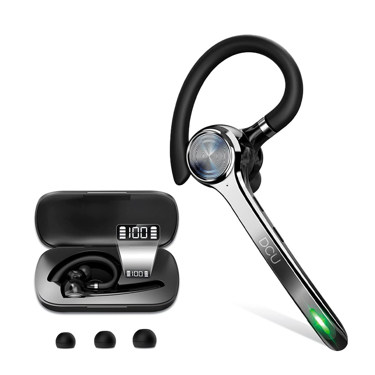 DCU TECNOLOGIC - Auricolare Mono Bluetooth 5.0 Action Pro - Auricolare wireless - Effettua e riceve chiamate - Connettività a doppio punto