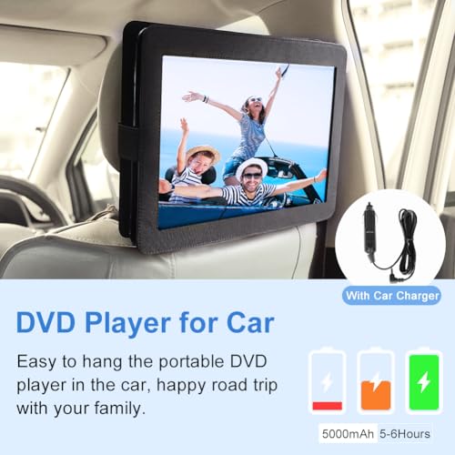 Image of HOPYOP 16.9 inch Portable DVD Player with14.1 Large HD Screen, 5-6 Hrs Rechargeable Battery, Supports Multiple Disc Formats, SD Card, USB, Sync TV, High Volume Dual Speaker, Black