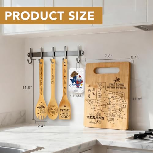 Juego de Tablas de Cortar de 6 Piezas para Mujeres con Cucharas y Esponja, Regalos Temáticos de Texas para Amantes del Oeste, Decoración de Cocina Azteca para Cumpleaños, Inauguración de Hogar y Día de la Madre miniatura 3