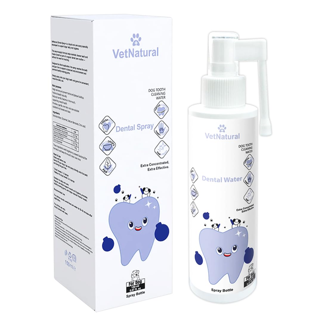 PawBright Dental Plus Spray Extra Strength, Dog Dental Spray Natural, Odorless & Flavorless Formula to Targets Bad Breath, Plaque & Tartar, No Brushing Needed, Daily Use for All Pet 150ml (5.07 oz)