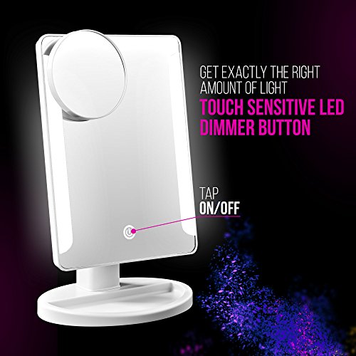 Mackleo Led Makeup Mirror - Smart Touch Portable And Adjustable Compact Travel Vanity Mirror - Natural Daylight Lighted Mirror With Usb Cable #TOP7
