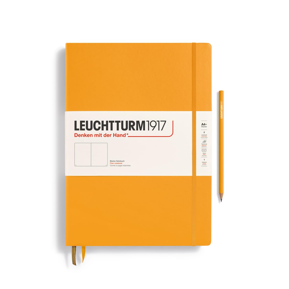 LEUCHTTURM1917 372333 Notebook Master Classic (A4+), Hardcover, 235 Numbered Pages, Rising Sun, Plain