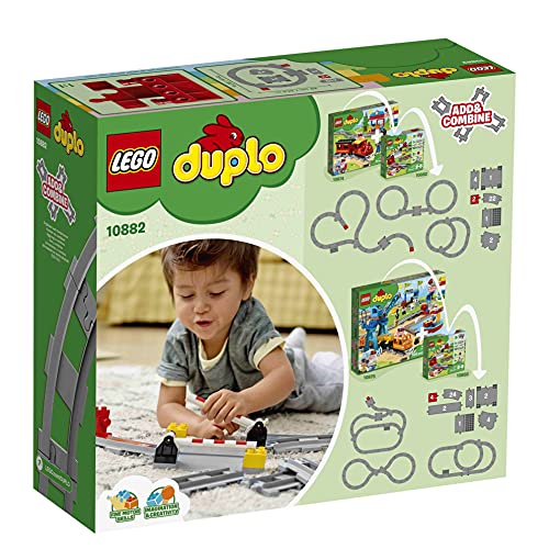 BRICKCOMPLETE Lego Duplo 2er Set: 10882 Eisenbahn Schienen & 10872 Eisenbahnbrücke und Schienen