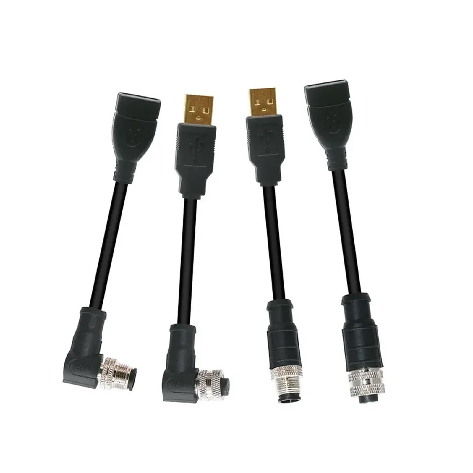 Kabel łączący USB 2.0 do M12 4 5 Pin do kabla USB do skanera kamera przemysłowa wtyczka przewodu USB do M12 męski żeński przedłużacz(Lavender,TYPE-B_4 PIN_3 METERS)