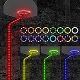 Waybelive LED Basketball Lights Set，Remote Control Basketball Rim&Pole LED Light, 16 Color Change by Yourself, Waterproof, Super Bright to Play at Night Outdoors, Good Gift for Kids